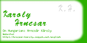 karoly hrncsar business card